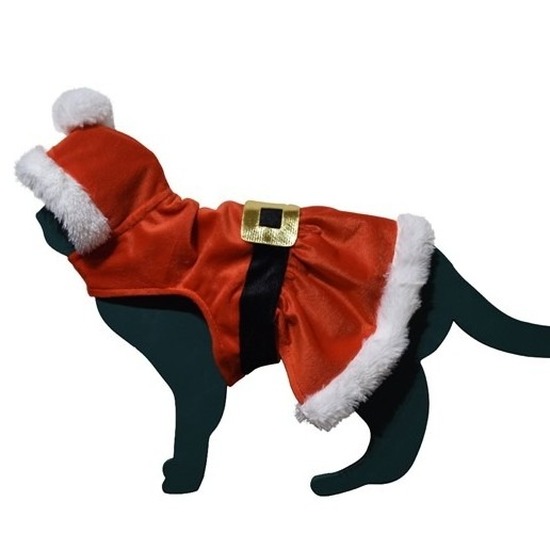 Kerstman pakje kostuum voor kat poes